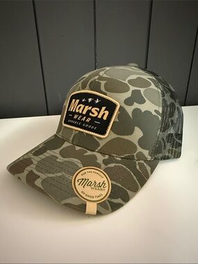 Marsh Wear Olive Green and Navy Mesh Back Trucker Hat